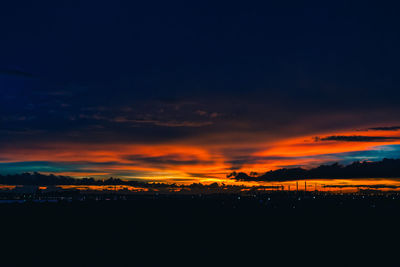 Scenic view of dramatic sky during sunset