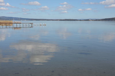 Reflection of clouds in sea