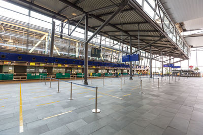 Empty railroad station platform