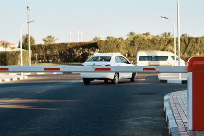 Guarded entrance to the territory with automatic barrier