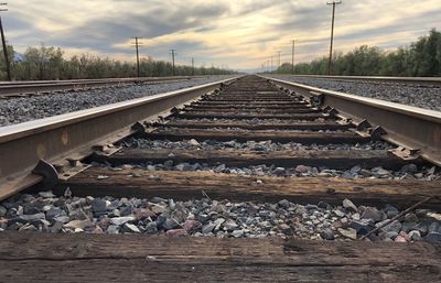 Surface level of railroad track