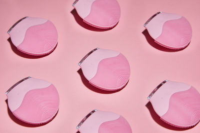 High angle view of pink decoration