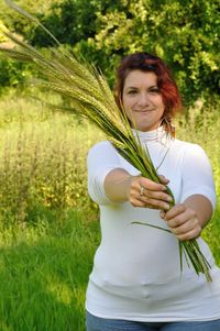 Portrait of red  hair woman