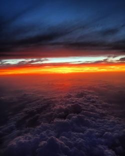 Scenic view of dramatic sky during sunset