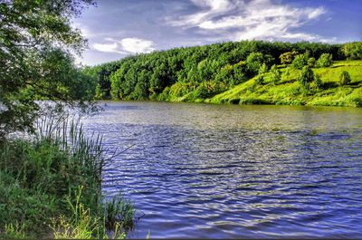 Scenic view of river against sky