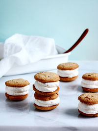 Close-up of cookies on table