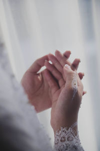 Close-up of woman hand