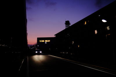 Illuminated street light at night