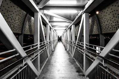 Narrow illuminated bridge