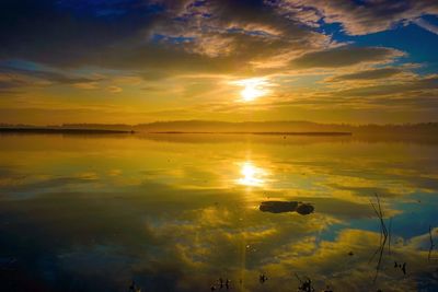 Scenic view of sunset sky over landscape