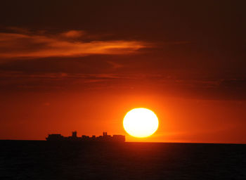 Scenic view of sunset over sea