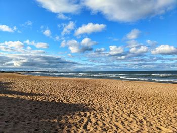 Scenic view of beach against sky