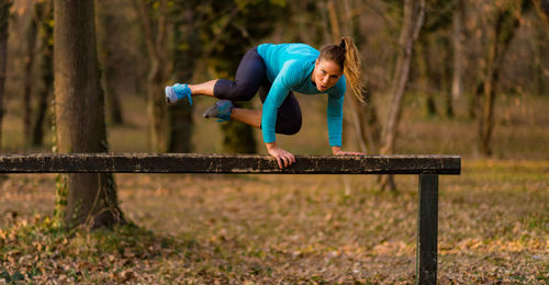 Fitness training in the park.