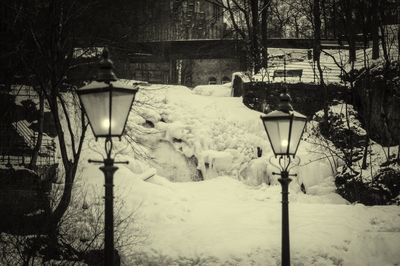 View of illuminated street light