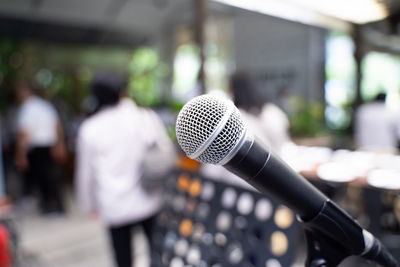 Close-up of microphone