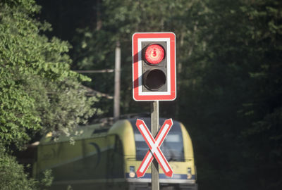 Ungated railroad crossing with level crossing sign or st. andrew's cross