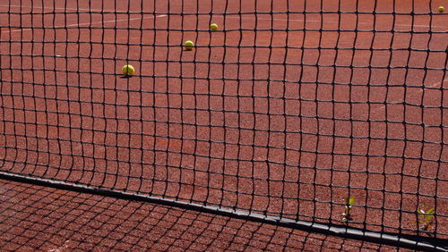 High angle view of tennis net