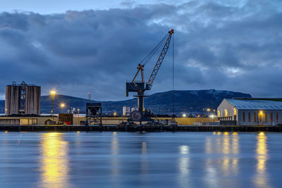 Cranes at waterfront