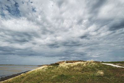 Scenic view of land against sky