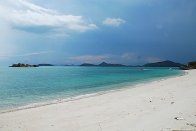 Scenic view of beach against sky