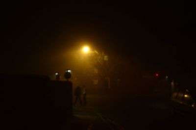 View of illuminated street light at night