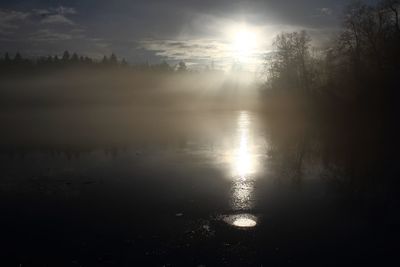 Sunset over lake