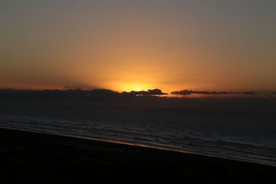 Scenic view of sea at sunset