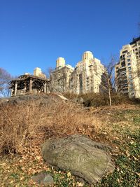 Old ruins against clear blue sky