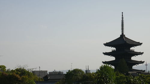 Low angle view of built structure against clear sky