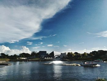 Scenic view of river against sky