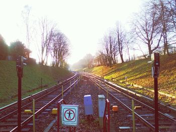 Railroad track at night