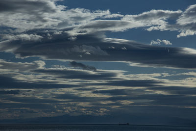 Scenic view of sea against dramatic sky