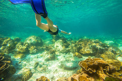 Woman snorkeling in sea