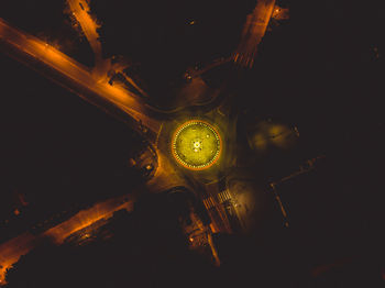 Low angle view of illuminated building at night