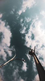 Low angle view of street light against sky