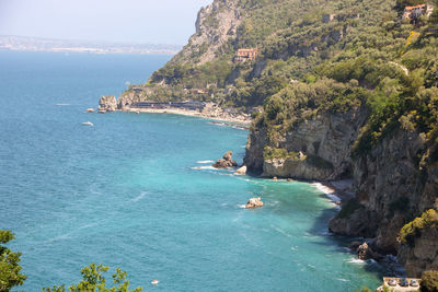 Scenic view of sea and rocks