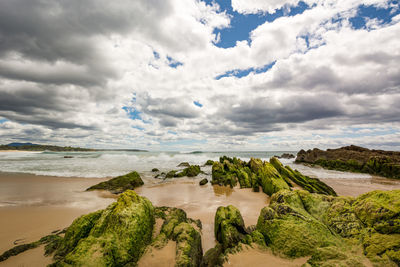 Scenic view of beach against sky