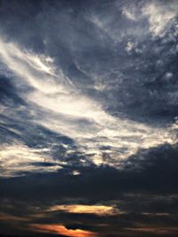 Low angle view of cloudy sky