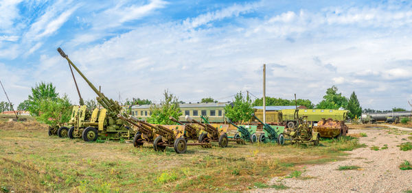 View of agricultural field against sky