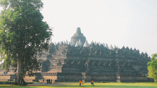 View of temple against clear sky