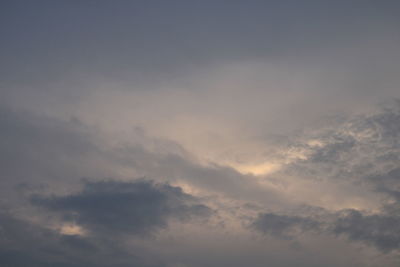 Low angle view of sky during sunset