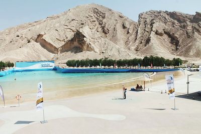 View of people on the beach