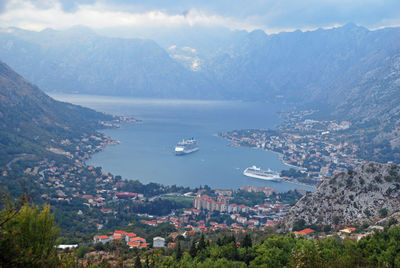 Looking down on kotor from the surrounding mountains, montenegro