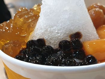 Close-up of ice cream in bowl