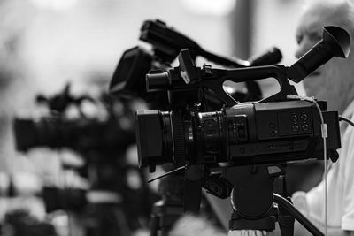 Group of cameras at an outdoor event