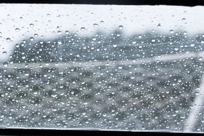 Full frame shot of raindrops on window