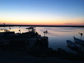 Scenic view of sea against sky at sunset