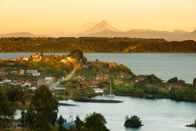 Scenic view of lake during sunset