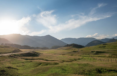 Scenic view of field against sky