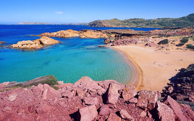 Panoramic view of sea shore against sky